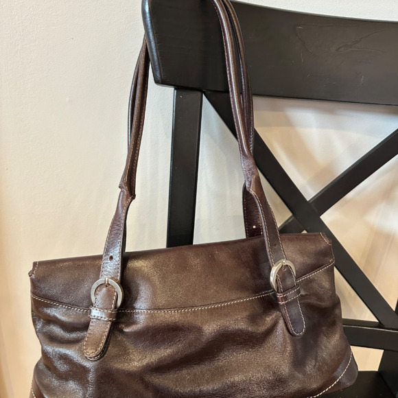 Brown Medium Prune Leather Purse - Picture 2 of 5